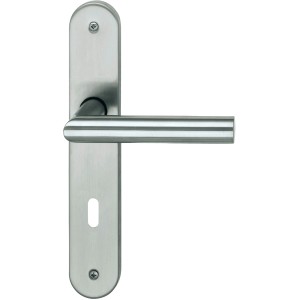 Alpertec Türbeschlag Martina, Langschild-Garnitur für Zimmertüren, Edelstahl satiniert.