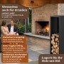 Modernes Kaminholzregal YELLOWSTONE von BLACK OAK aus pulverbeschichtetem Stahl für den Innenbereich.