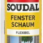Rote-gelbe Soudal Fensterschaum Genius Gun Dose für flexible, elastische Fensterabdichtung. PU-Schaum, 500 ml.