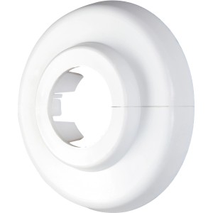 Weiße Scharnierrosette (3/8) für Heizungsrohre, 4er-Set.