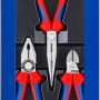 Knipex Zangenset Profi: Kombizange, Seitenschneider und Flachrundzange im Set.