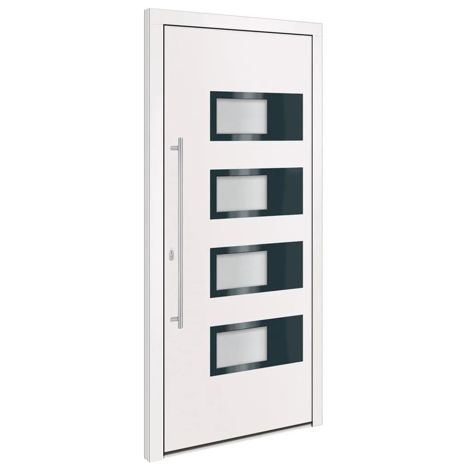 vidaXL Haustür Weiß 100x210 cm Aluminium und PVC 3157066