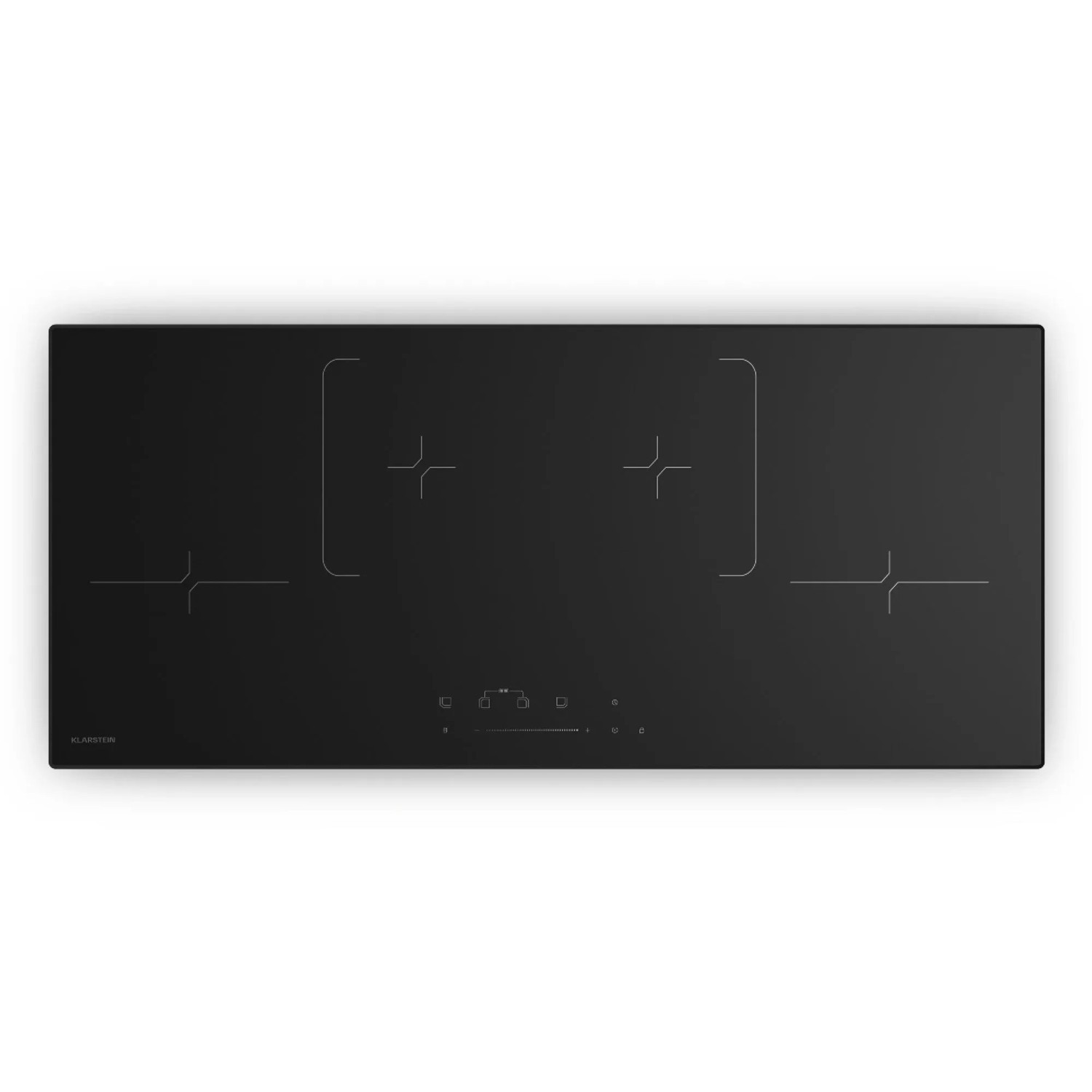 Klarstein Velaire Schmales Induktionskochfeld Edel 4 Kochzonen 7000 W 90 cm Schwarz