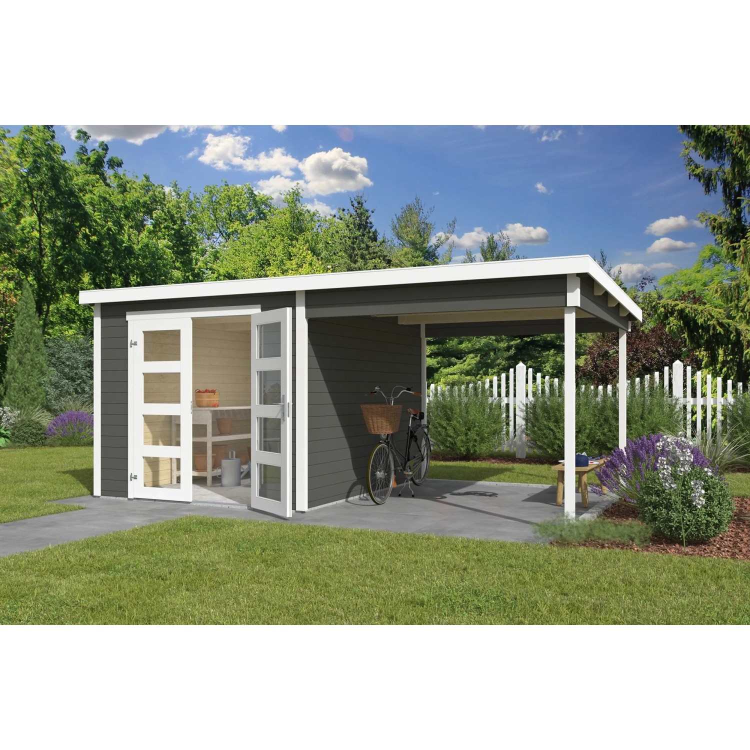 Lasita Anbau Zambezi 250 cm x 300 cm Grau-Grün