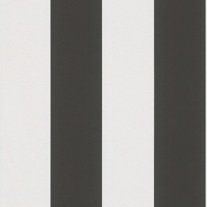 Tadessi Vliestapete mit breiten vertikalen Streifen in Schwarz und Weiß. Dekorative Wandgestaltung.