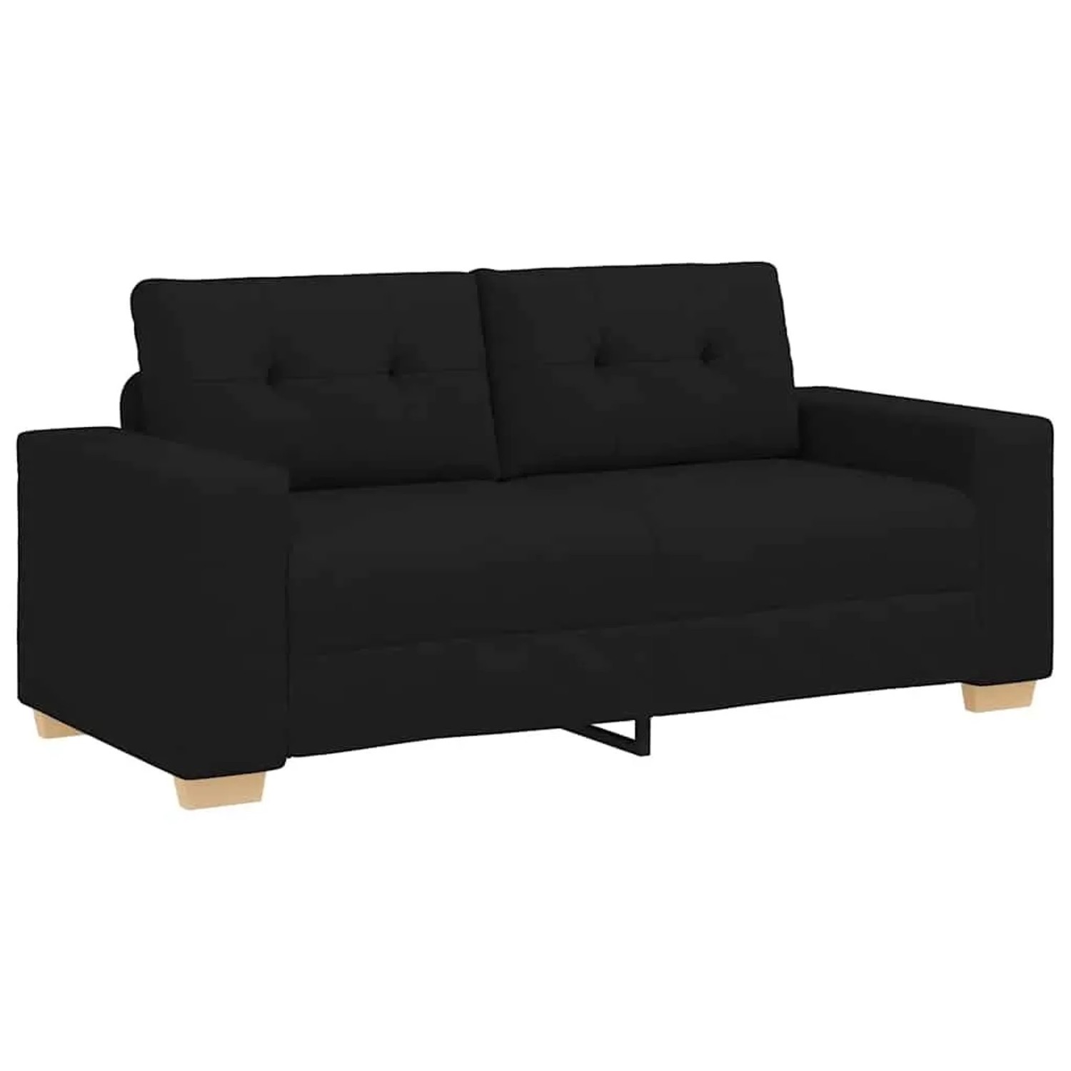 vidaXL Zweisitzer-Sofa Schwarz 180x77x82 cm Stoff 4105080