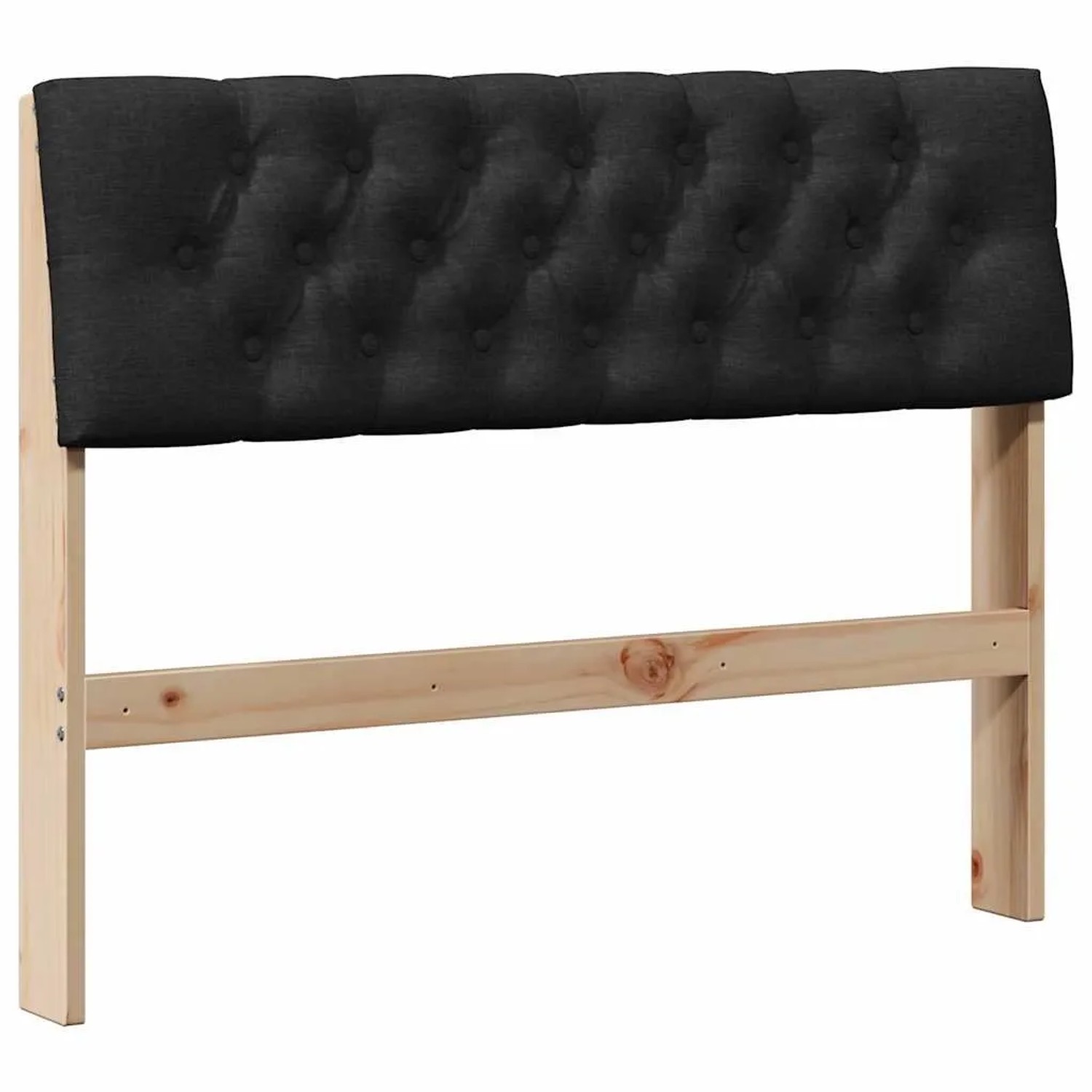 vidaXL Gepolstertes Kopfteil Schwarz 100 cm Massives Kiefernholz 879191