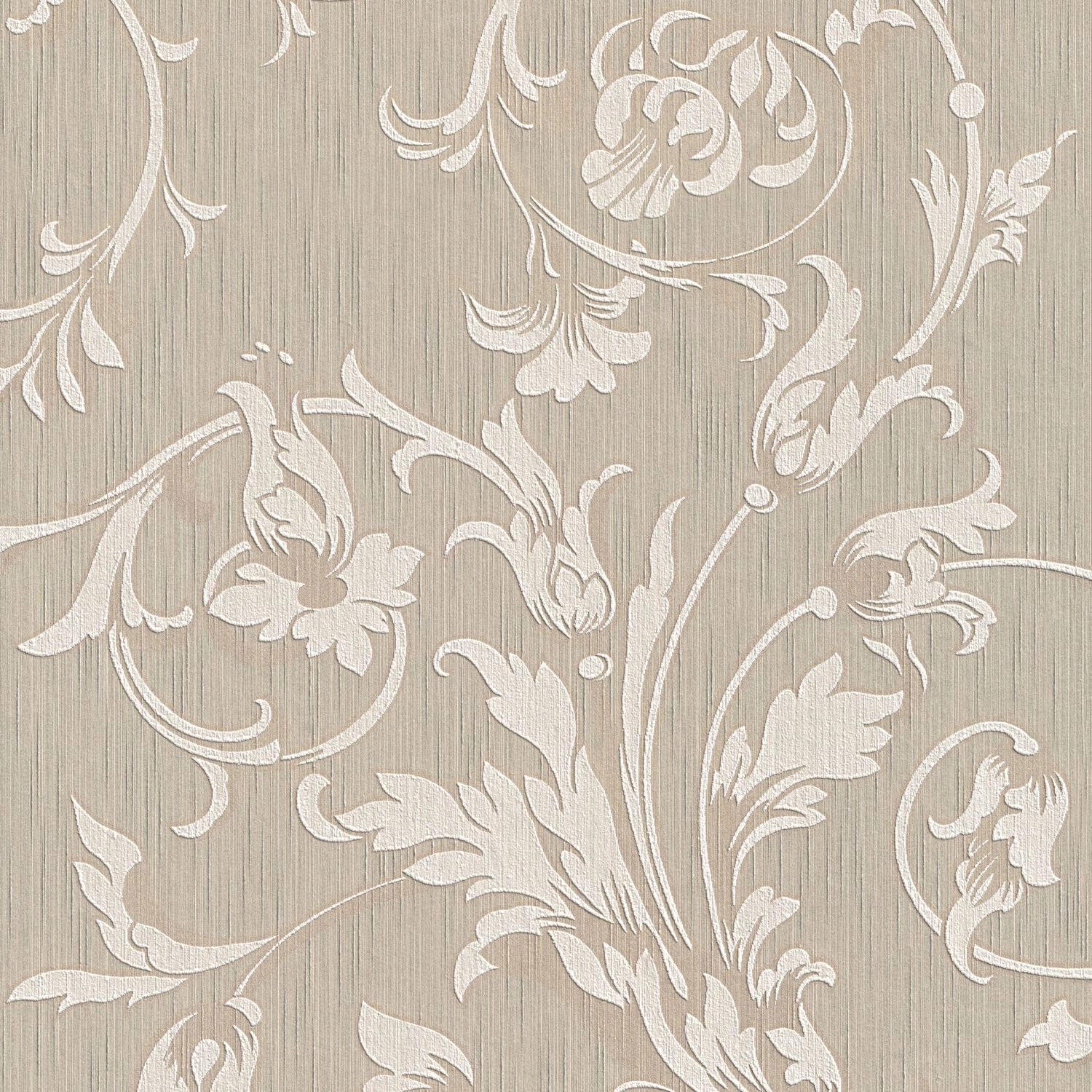 PROFHOME 956331-GU Textiloptik Tapete Blumen Matt Beige 0,53 m x 10,05 m 5, günstig online kaufen