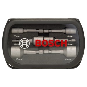 Bosch Steckschlüssel-Bit Set, 6-teilig (6-13 mm) im Koffer.