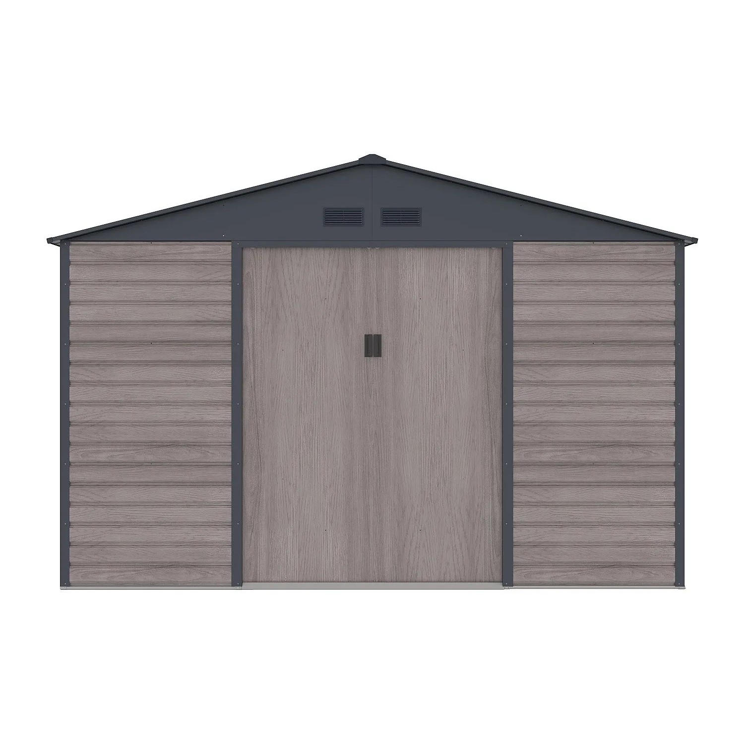 Vente-unique Schrebergartenhaus Adelmo Anthrazitgrau  Naturfarben Dunkel 330 cm