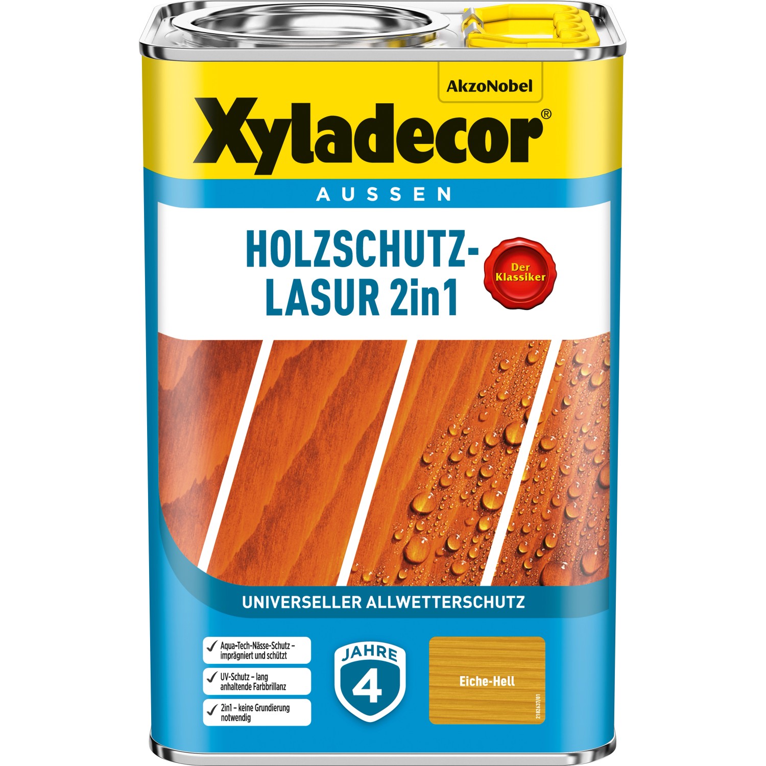Xyladecor Holzschutz-Lasur 2in1 Eiche-Hell matt 4 l