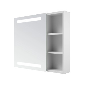 Aquabatos Bad Spiegelschrank LED Badschrank Badspiegel mit Beleuchtung 70 x 60 cm Linksoffener Badezimmerschrank mit Steckdose Antibeschlag