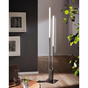 Moderne Eglo LED-Stehleuchte Fraioli-Z, 2-flammig, Nickel matt, smarte Lichtsteuerung per App.