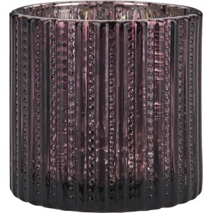 Lila Teelichthalter Midnight Mystery aus Glas, 6,8 cm hoch, Ø 7 cm, für gemütliche Lichtstimmung.