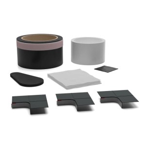 TRINNITY Wannenabdichtband Set: 5m Abdichtband, 3 Dichtecken, Vliesstreifen, Spachtel, Tücher für Badewannen-Abdichtung.