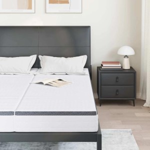 vidaXL Matratze 2 Stk Weiß und Grau 70 x 200 cm Bonell Feder 4106443