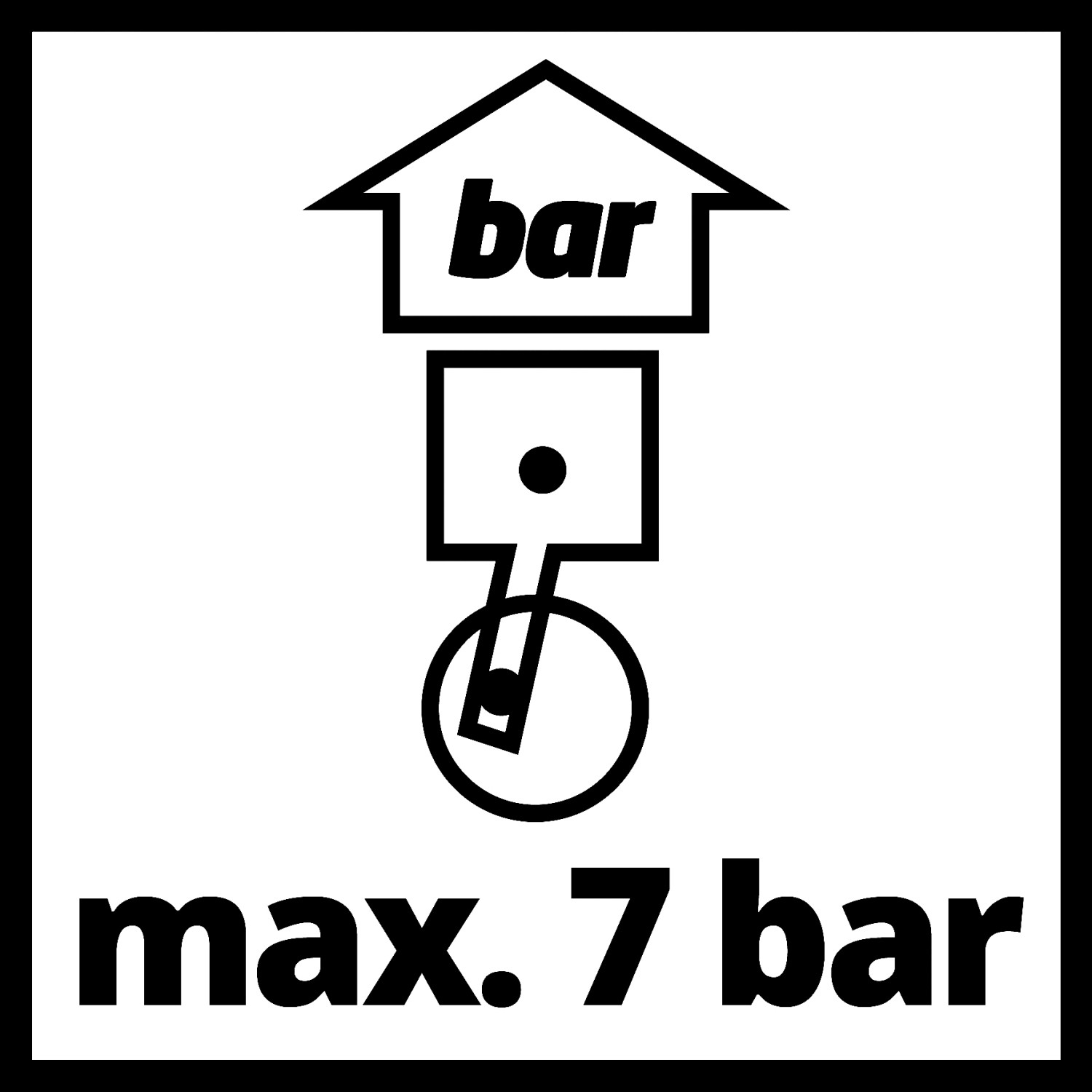 Symbol für max. 7 bar Druck der Einhell Druckluft-Saugstrahlpistole.