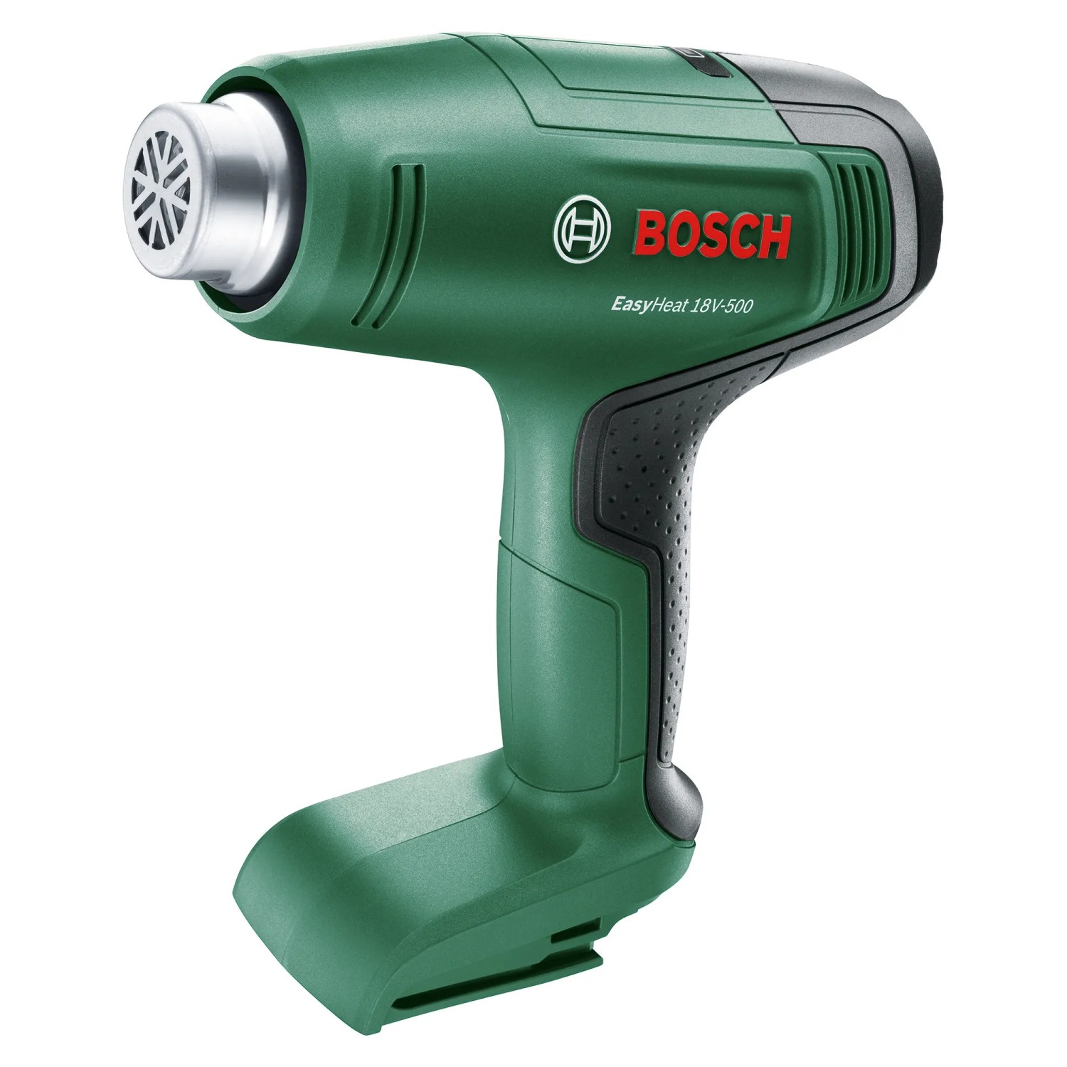 Bosch Akku-Heißluftgebläse EasyHeat 18V-500 (ohne Akku) in Grün und Schwarz.
