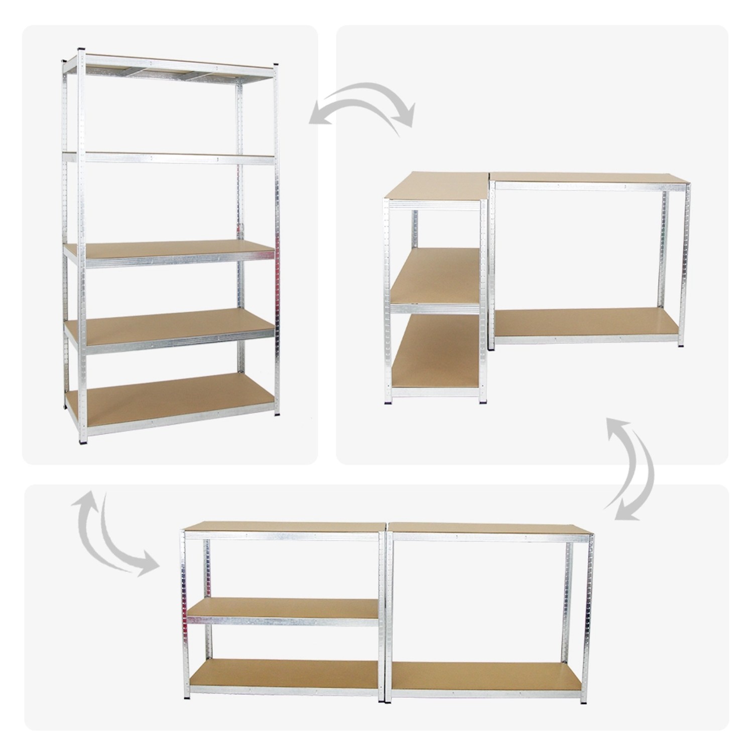 PROREGAL Mega Deal: 4 verzinkte Schwerlastregale Giant Ragnar, 200x120x50cm, als Regal oder Werkbank nutzbar.