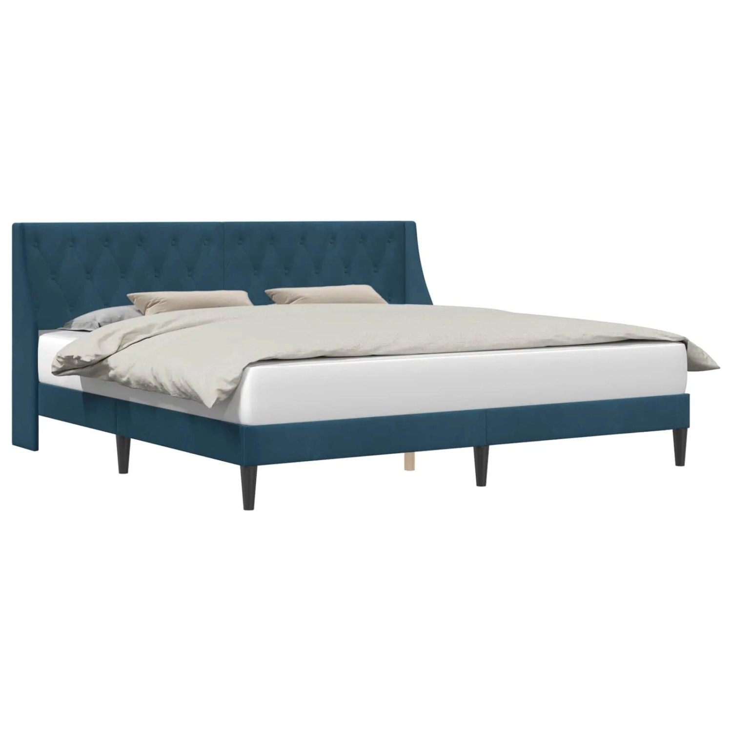 vidaXL Bettrahmen mit Kopfteil Blau 180 x 200 cm Samt 42027447