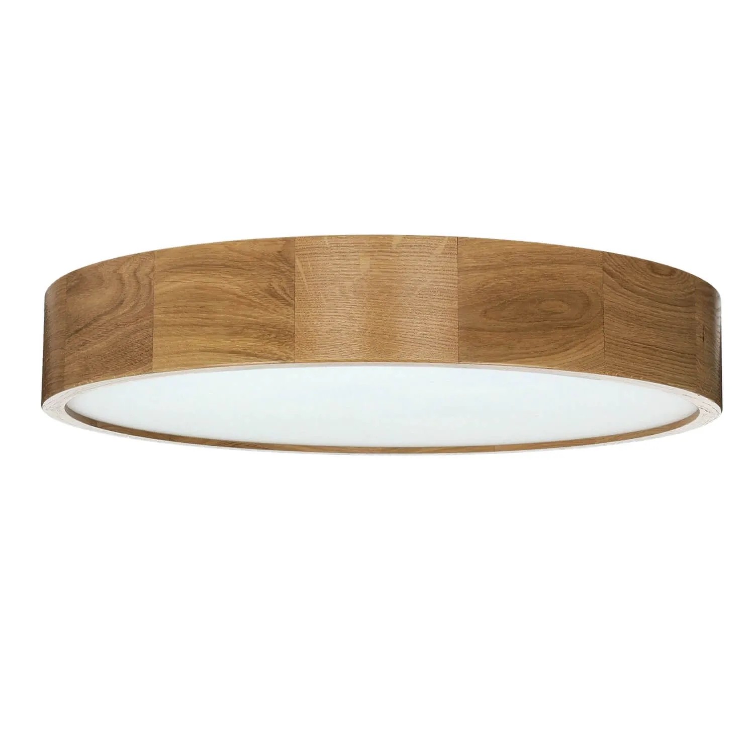 Licht-Erlebnisse Deckenlampe Rund Ø 47 cm Eiche Holz Glas 3x E27