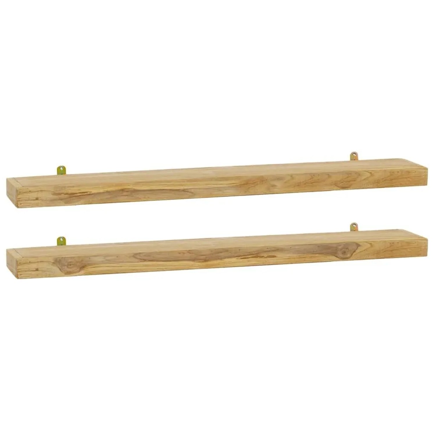 vidaXL Wandregale 2 Stk 90x15x4 cm Massivholz Teak 340756