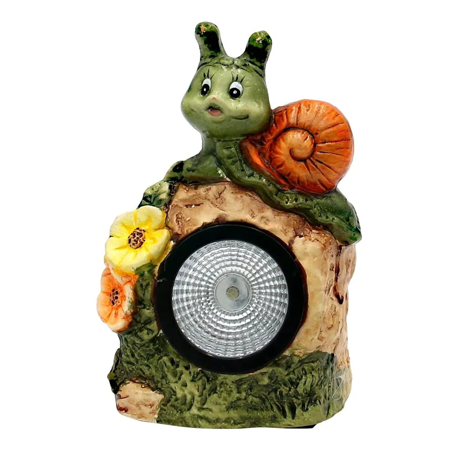 Dekohelden24 Solar Keramik Schnecke Dekoschnecke mit Beleuchtung Gartendeko Maße L/B/H 11 x 8 x 16 cm