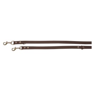 Braune Heim Hunde-Vorführleine aus Softleder, 300 cm lang und 14 mm breit.