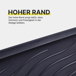 Bestlivings Schuhabtropfschale, Fußmatte mit hohem Rand und Rillen für trockene Schuhe.