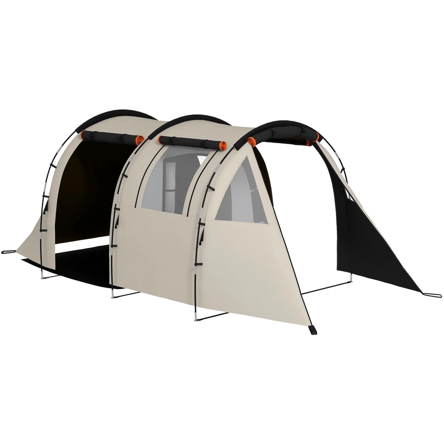 Outsunny Campingzelt Polyester Oxfordstoff Khaki 460L x 230B x 180H cm günstig online kaufen