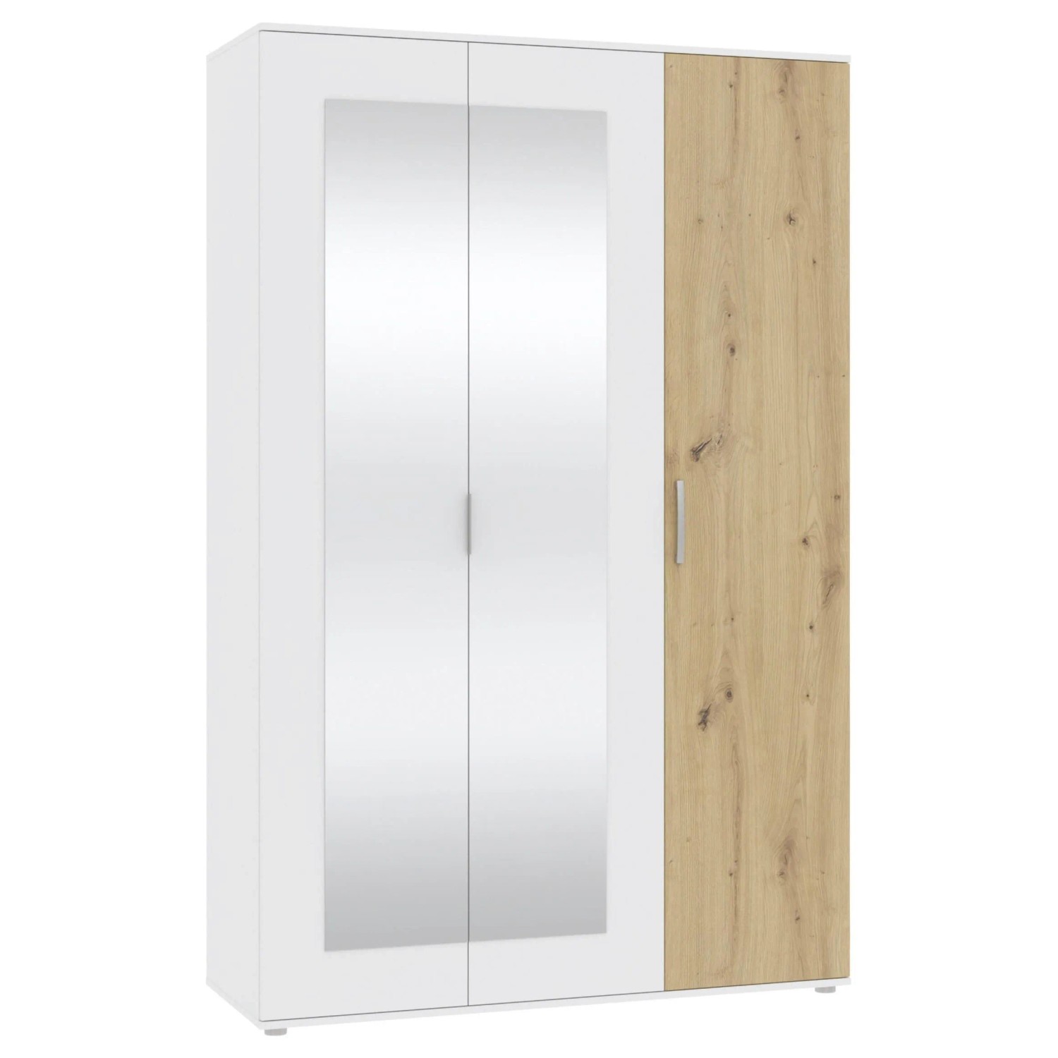 Mömax Drehtürenschrank Jan Weiß/Eiche Artisan