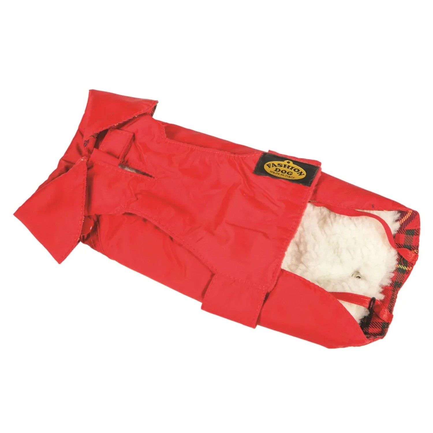 Fashion Dog Hundemantel mit Kunstpelz-Futter Rot 43 cm