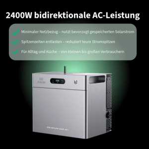 ZENDURE SuperCharged SolarFlow 2400 AC Plus Balkonkraftwerk Bidirektionaler AC Ausgang Bis 2400W Mit 3 AB3000L