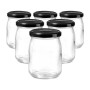 Ritzenhoff & Breker Kitchen Love Einmachgläser, 6er Set, 500 ml, mit schwarzen Schraubdeckeln.