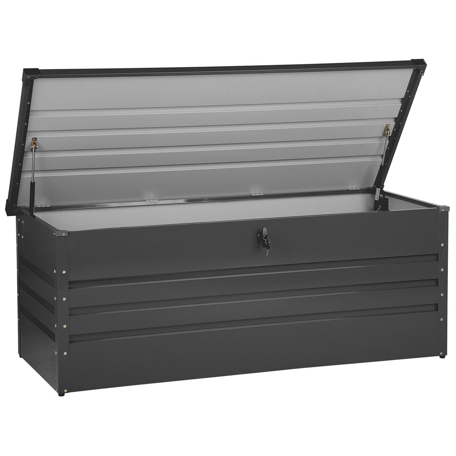 Beliani Truhe CEBROSA Graphitgrau 70x165x63