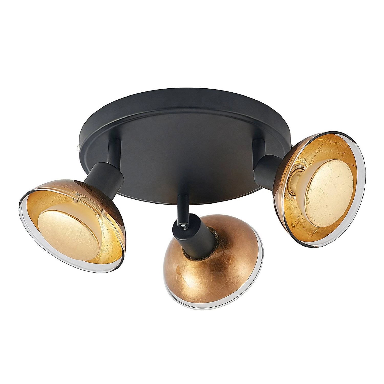 Lindby Strahler Erin 9950993 in Schwarz aus Metall 3-flammig GU10 Wohnzimmerleuchte