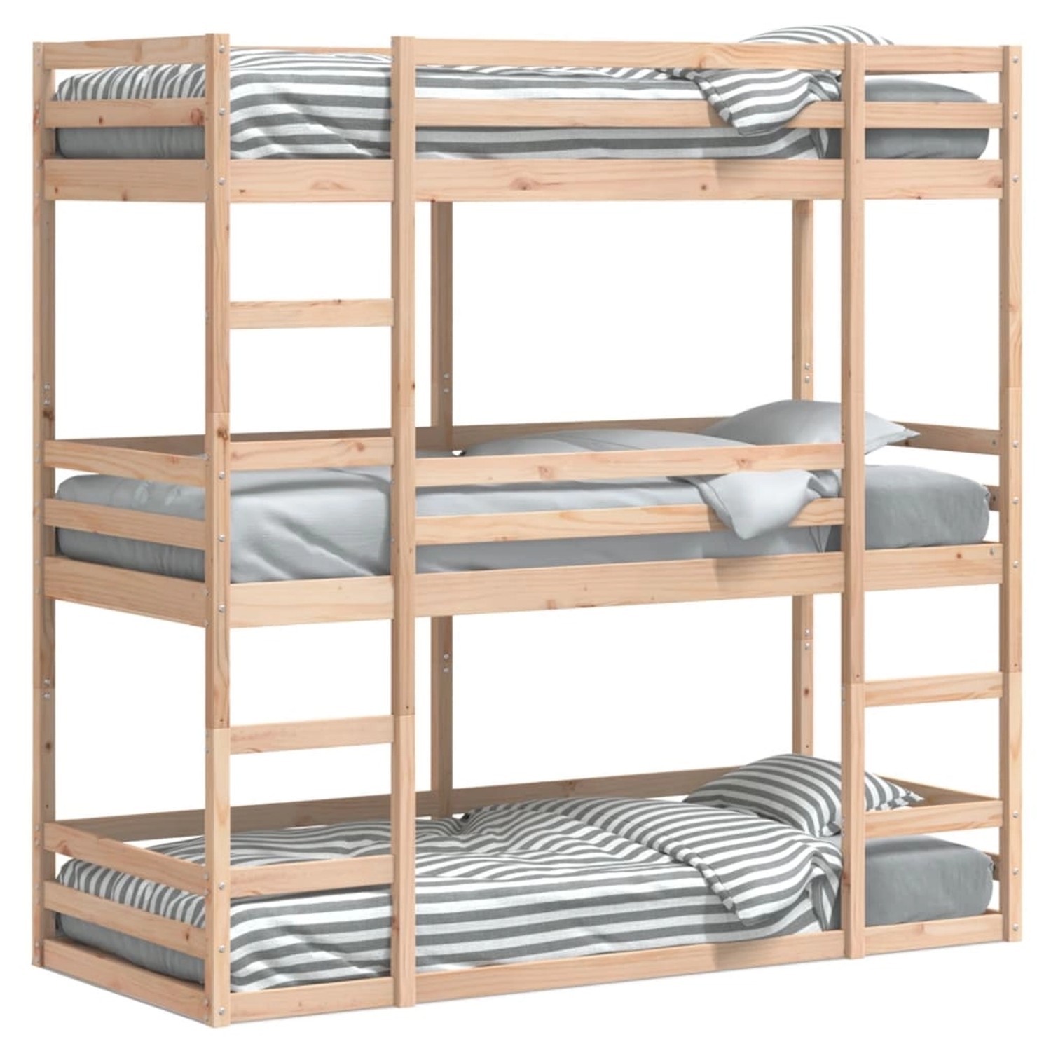 vidaXL Dreifach-Etagenbett 75x190 cm Massivholz Kiefer 3284260 günstig online kaufen
