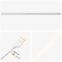 LED-Lichtleiste mit USB-Anschluss und 5V 2A Warnhinweis, leuchtend. Detail für vidaXL Badmöbel-Sets.