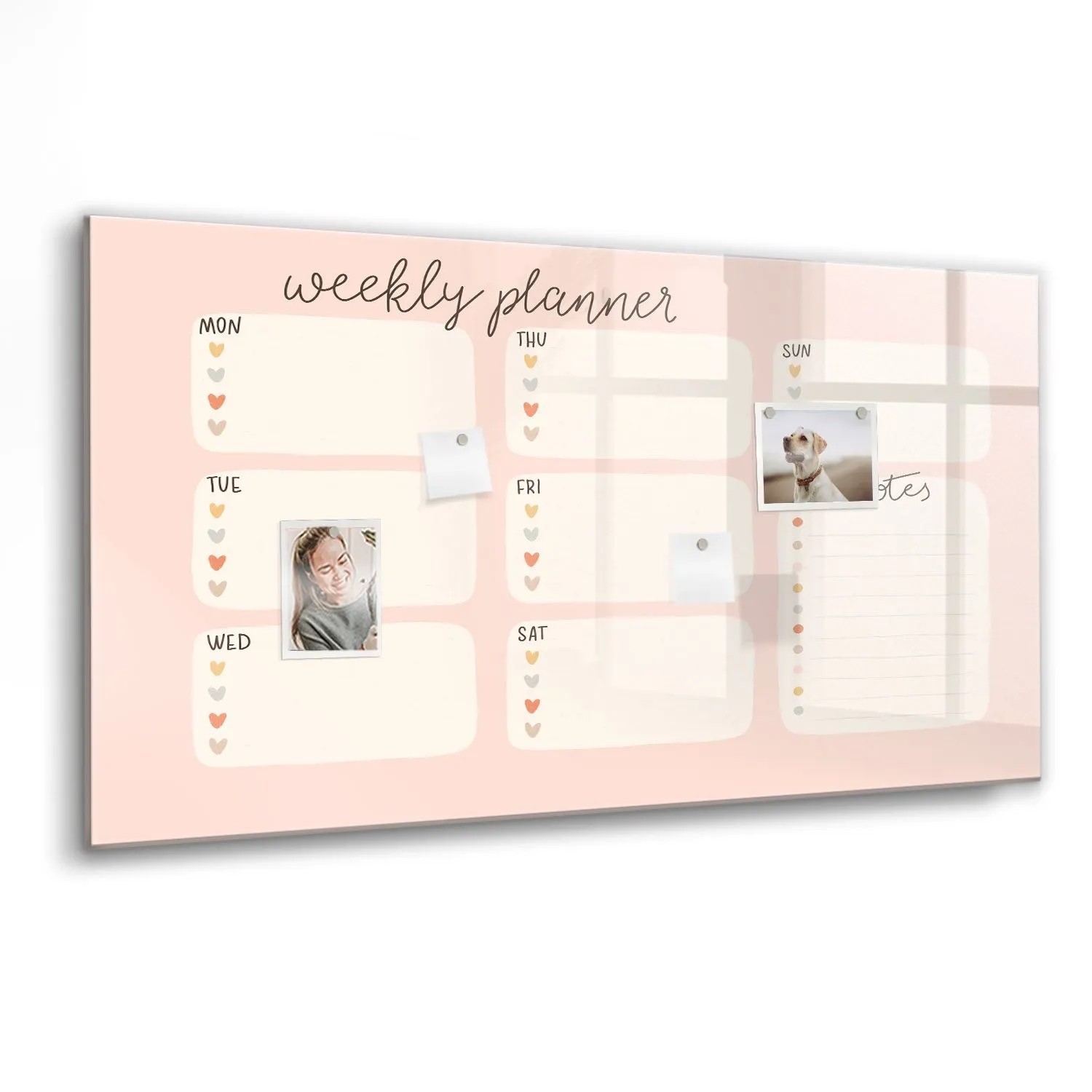 Tulup Glasmagnettafel Ein Schöner Wochenplaner 120x60 cm Glastafel Magnetisch Beschreibbar Schwarzer Marker Magnettafel ...