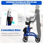 Costway Rollator Faltbar und Leicht 2-In-1 Ruhestuhl & Reiserollator Blau_6