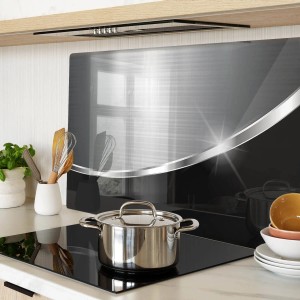 Tulup Herdabdeckplatte 80x52 cm Schneidebrett Glas Schutzplatte Küchenutensilien Spritzschutz Abdeckung Textur