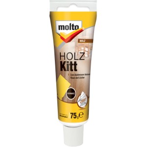 Molto Holz Kitt Schwarz, 75g Tube für Innen & Außen. Holzspachtel zum Ausbessern von Holz.