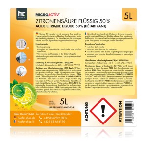 Höfer Chemie Zitronensäure 50% flüssig im 5L Kanister für Reinigung & Entkalkung.