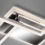 Dimmbare Brilo LED-Deckenleuchte Frame in Silber mit Backlight und Fernbedienung.