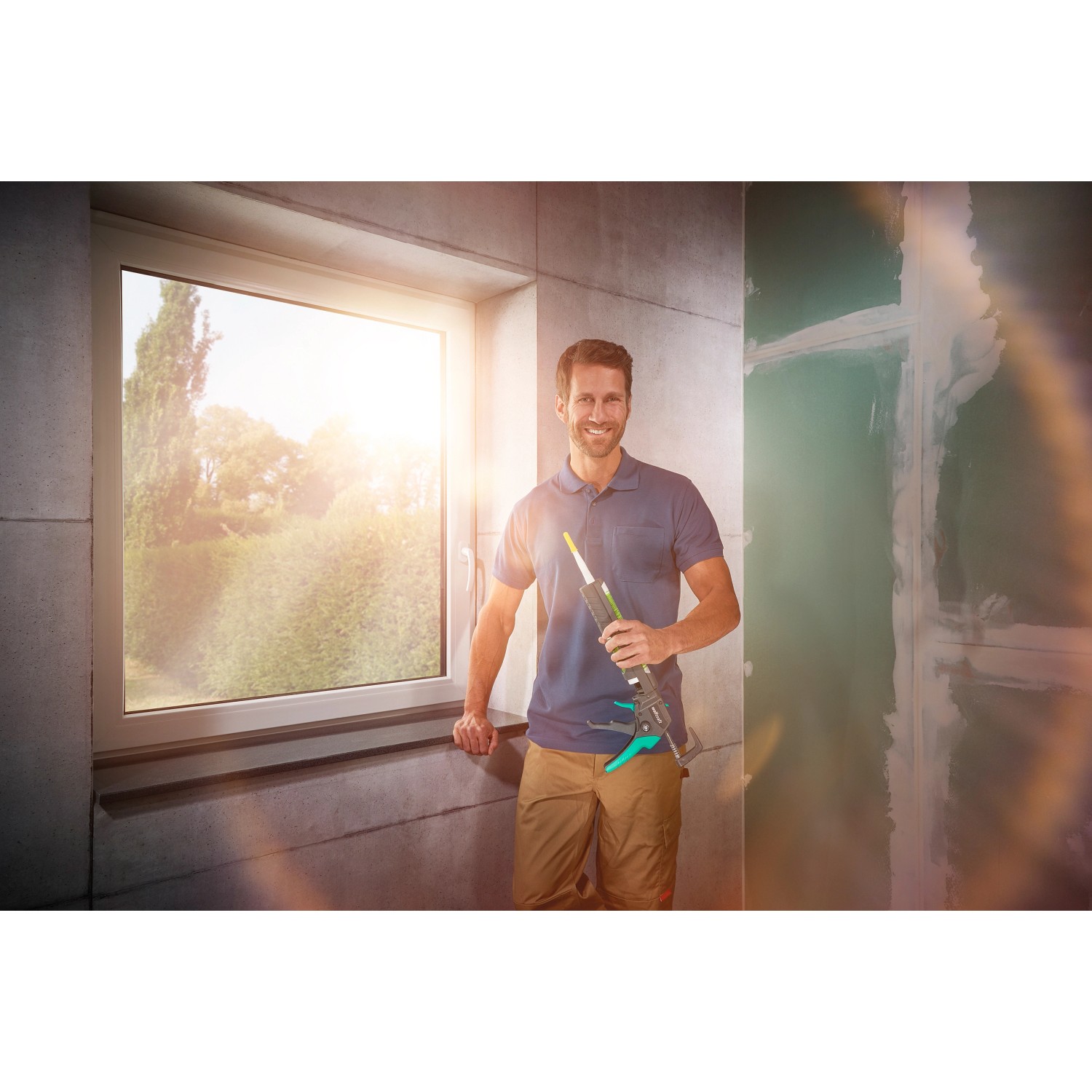 Wolfcraft Kartuschenpresse MG 100 für 310ml Kartuschen, ideal für Silikon- und Acrylarbeiten.