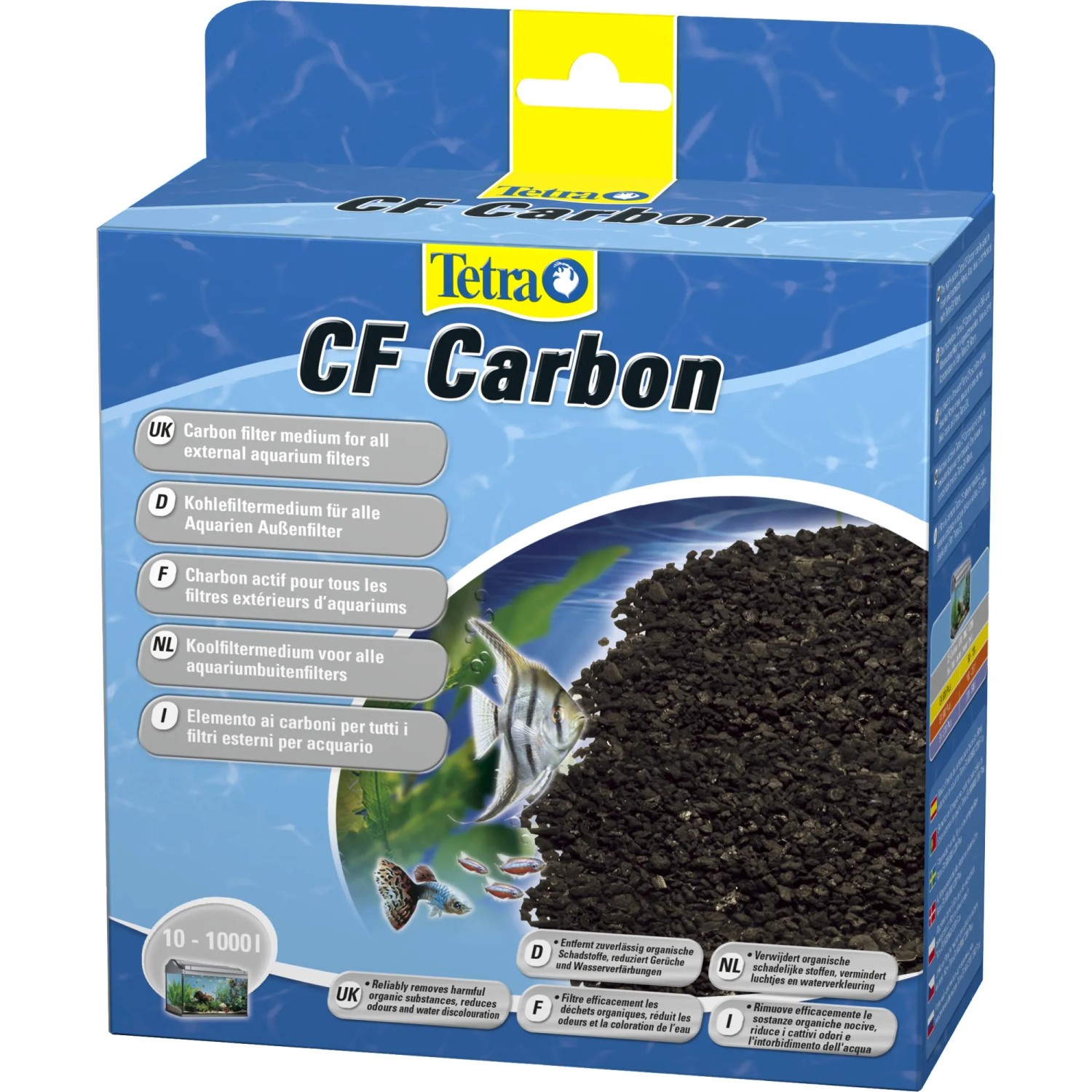 Tetra Kohlefiltermedium CF, 6 Stück, für Aquarienfilter zur Entfernung von Schadstoffen.