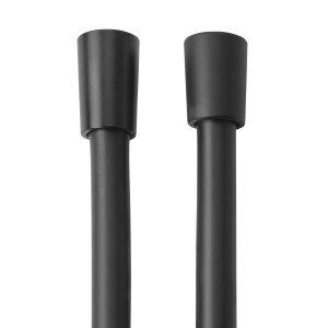 aquaSu Brauseschlauch Anto, 1,5 m, Schwarz, aus Kunststoff, Detailaufnahme der Endstücke.