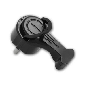Schwarzer, extra flacher McPower Schutzkontakt-Winkelstecker für Stecker & Kupplungen.