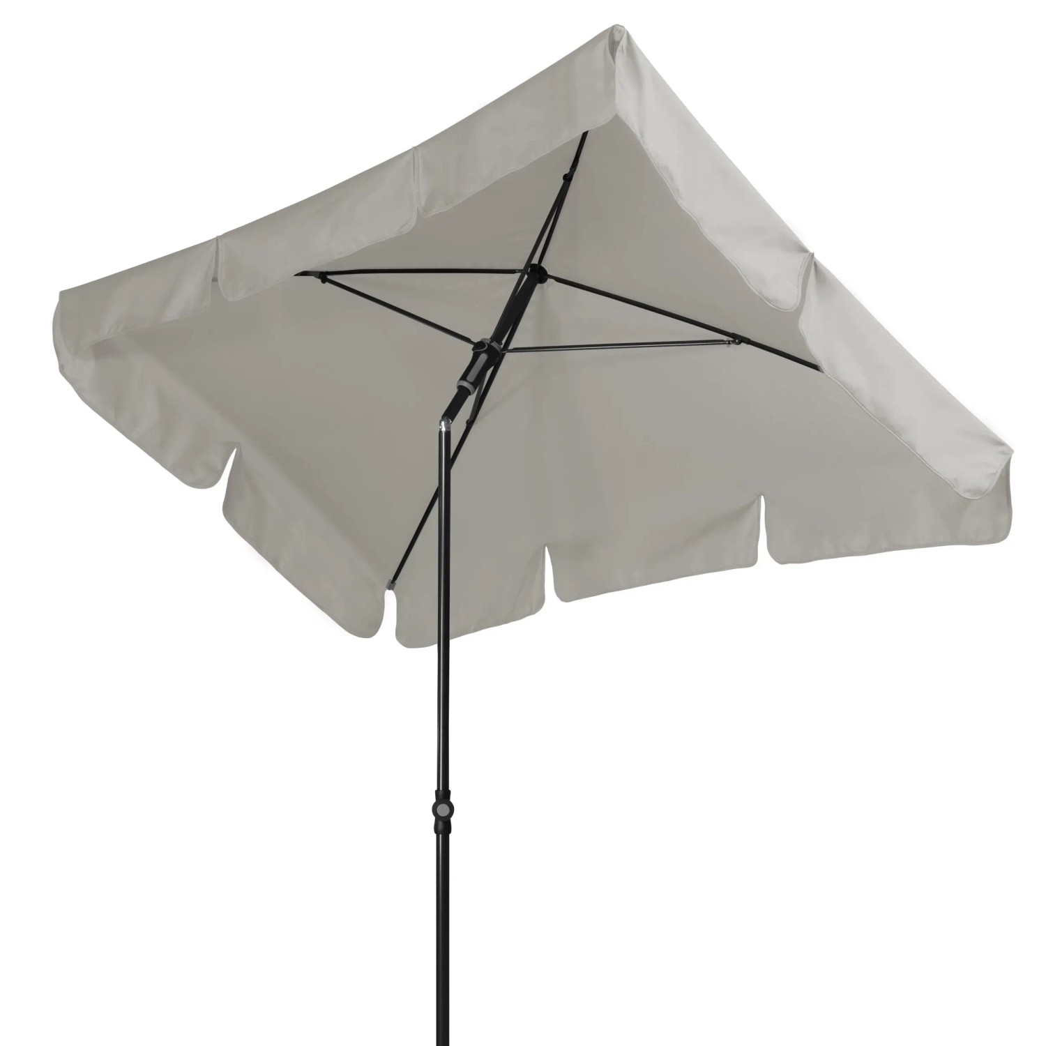 Grauer, rechteckiger Doppler Balkonschirm Sunline Waterproof Neo 225x120 cm, ideal für Balkone.