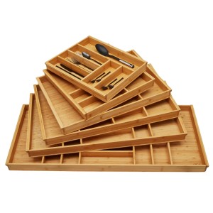 SOTECH Orga-Box-1 Bambus Besteckeinsatz 6 Fächer Für Blum Tandembox Antaro Schubladen 419 x 473 x 56 mm Besteckkasten